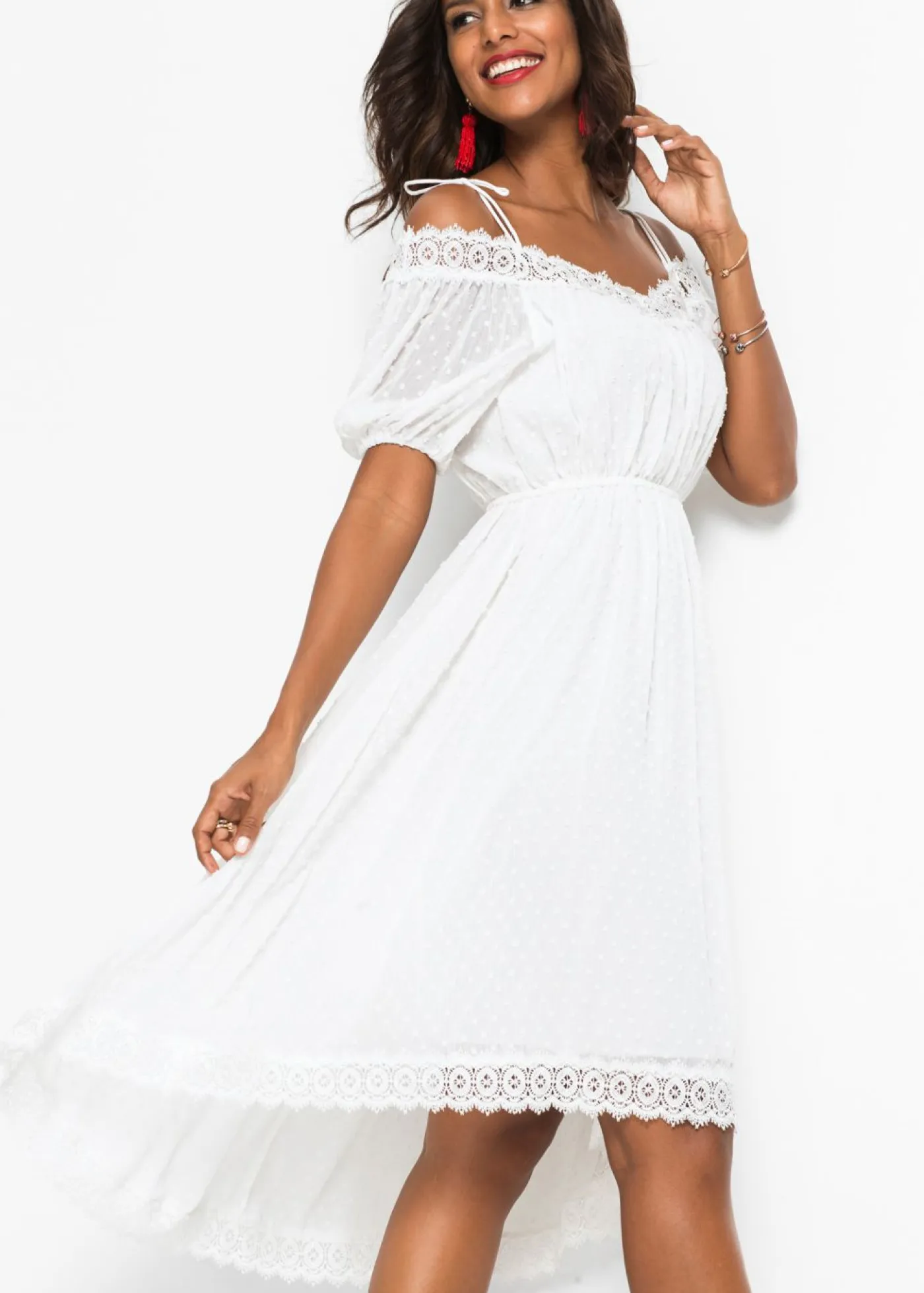 bonprix bonprix Vestidos>Vestido de tirantes Blanco