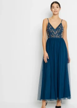 Mujer bonprix bonprix Vestido de tirantes con bordado de perlas