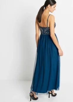 Mujer bonprix bonprix Vestido de tirantes con bordado de perlas