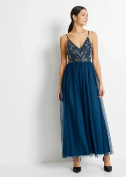 Mujer bonprix bonprix Vestido de tirantes con bordado de perlas