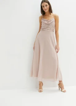 Mujer bonprix bonprix Vestido de tirantes con lentejuelas bordadas