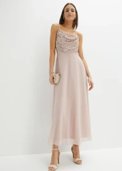 Mujer bonprix bonprix Vestido de tirantes con lentejuelas bordadas