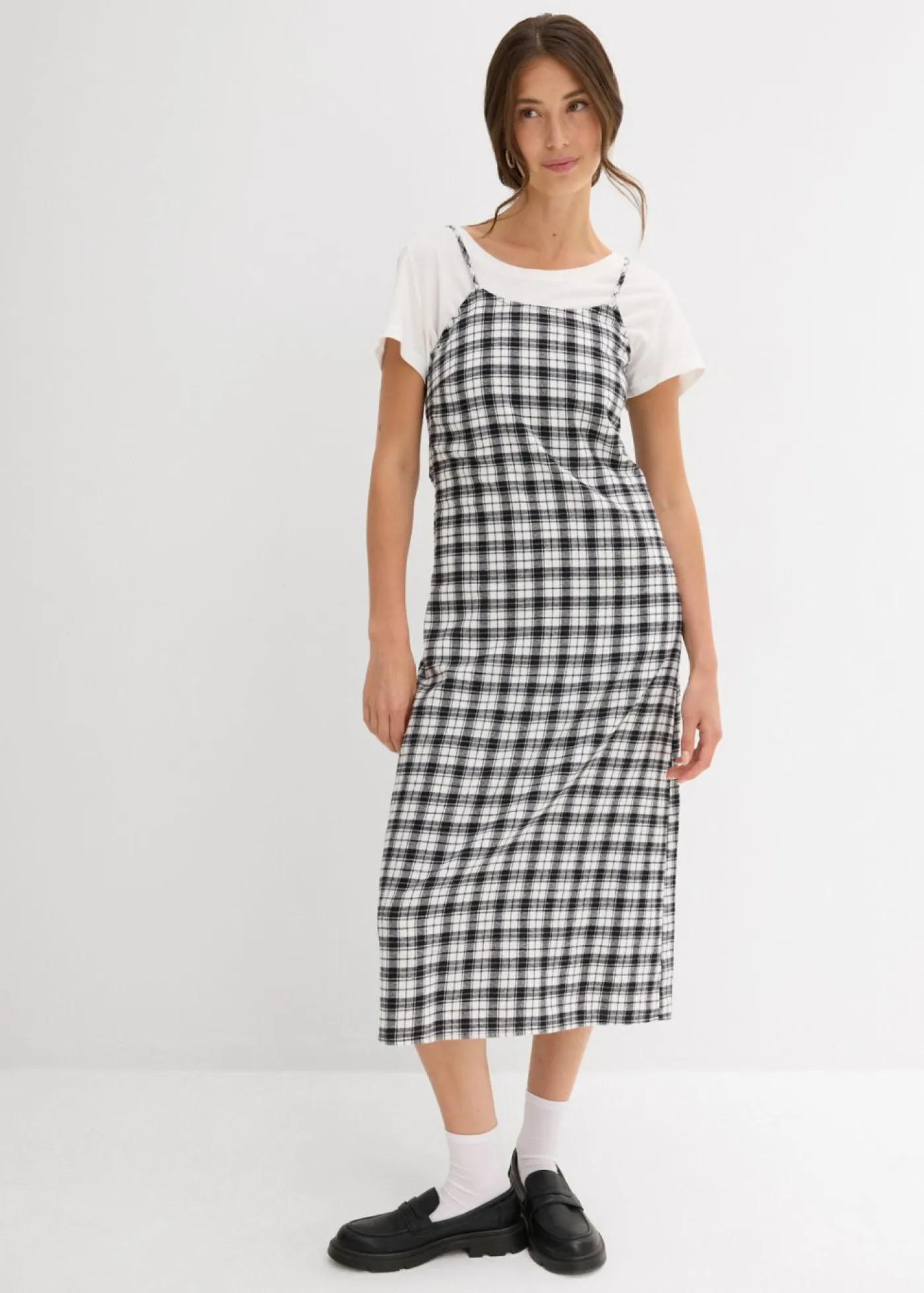 Mujer bonprix bonprix Vestido de tirantes de franela de algodón puro