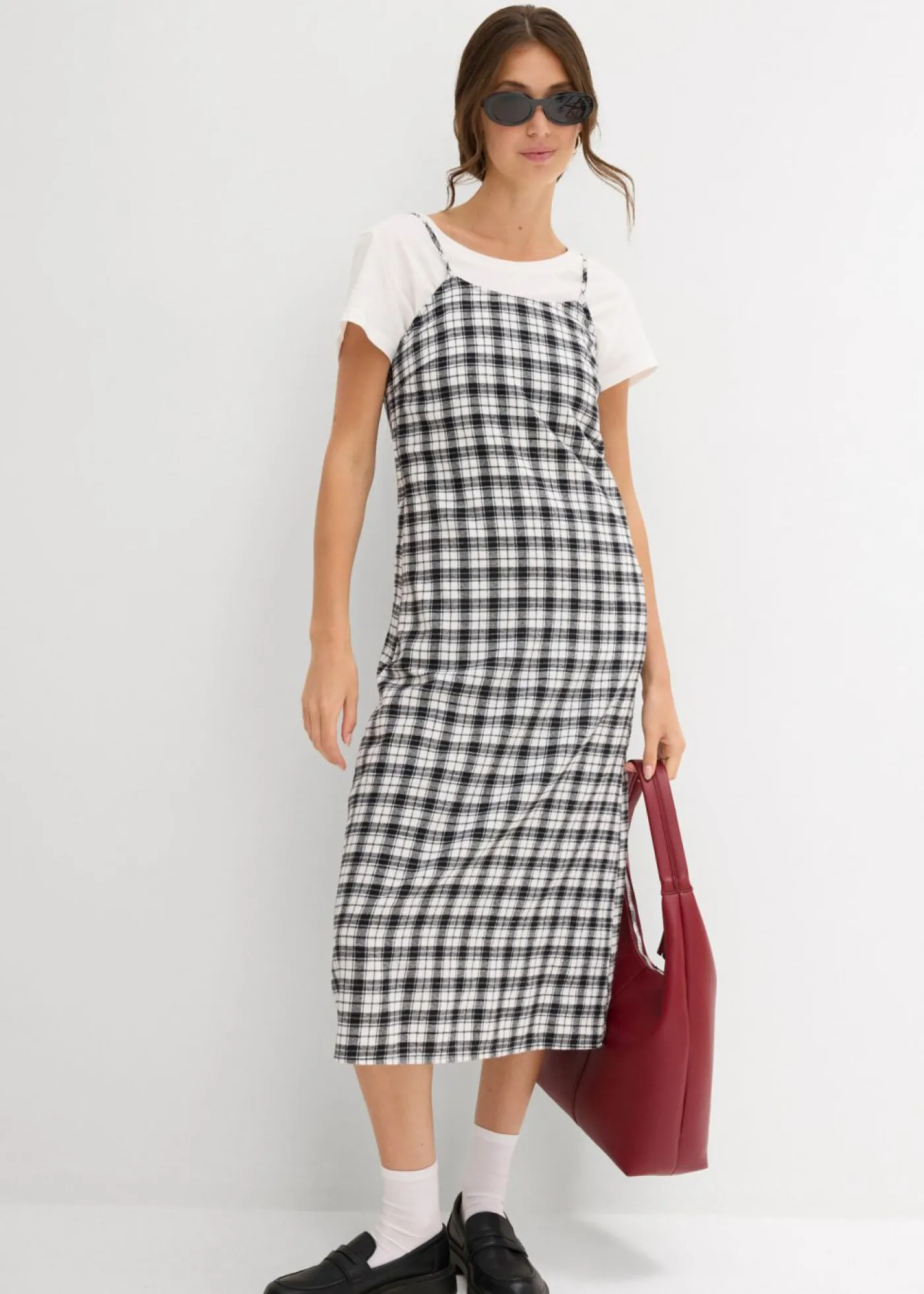 Mujer bonprix bonprix Vestido de tirantes de franela de algodón puro