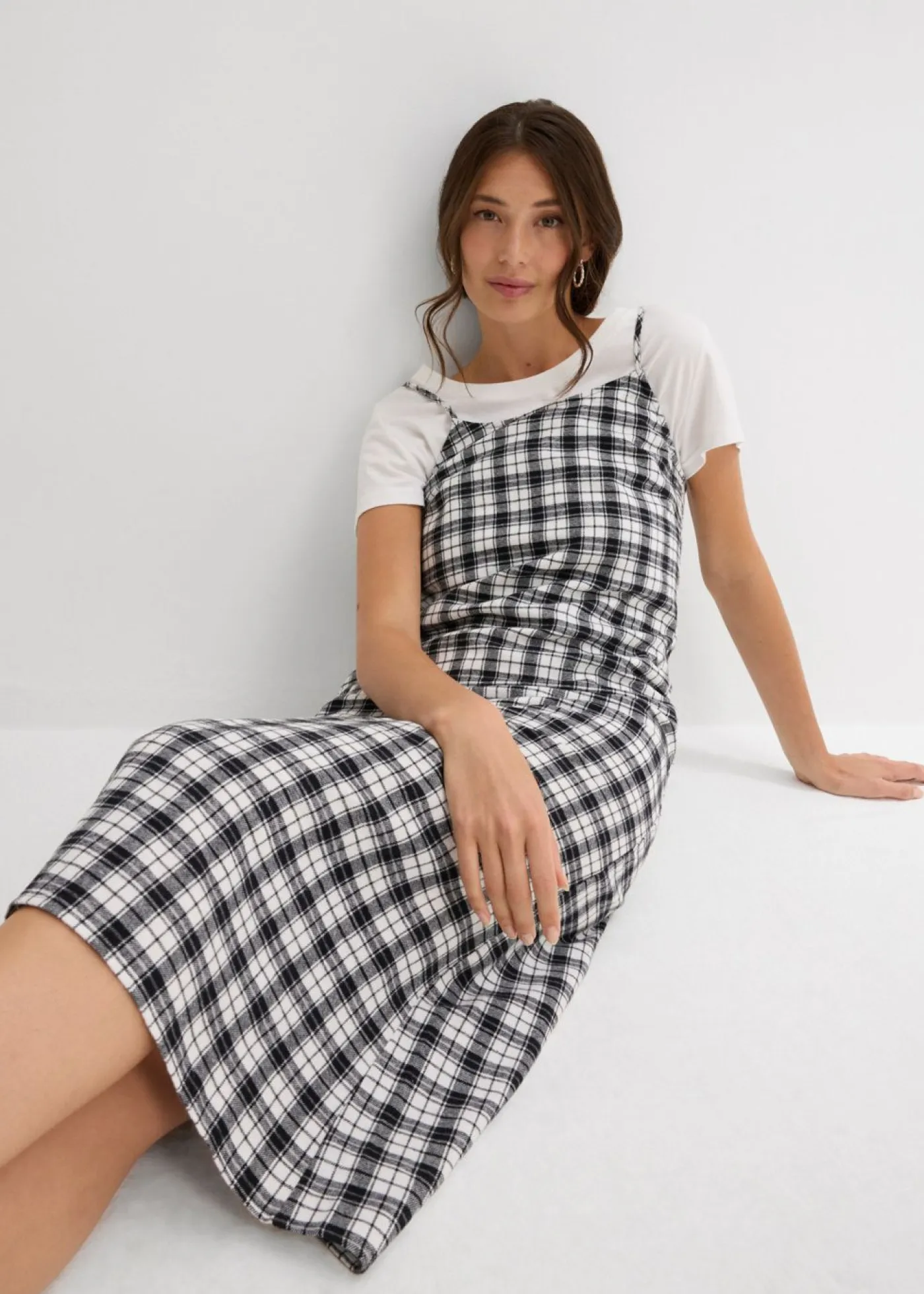 Mujer bonprix bonprix Vestido de tirantes de franela de algodón puro