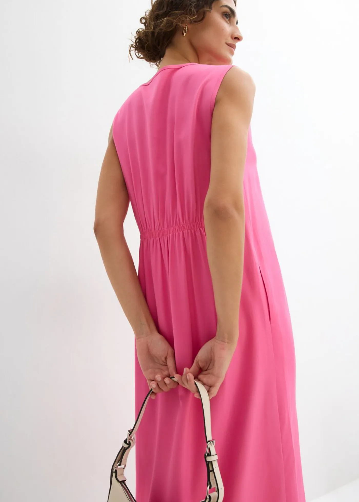 bonprix bonprix Vestidos>Vestido de tirantes de viscosa fluida Rosa