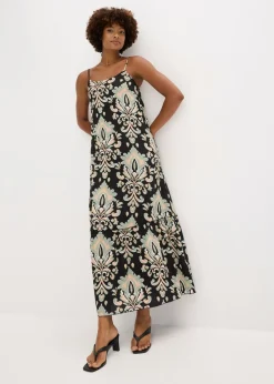 Mujer bonprix bonprix Vestido de tirantes de viscosa estructurada