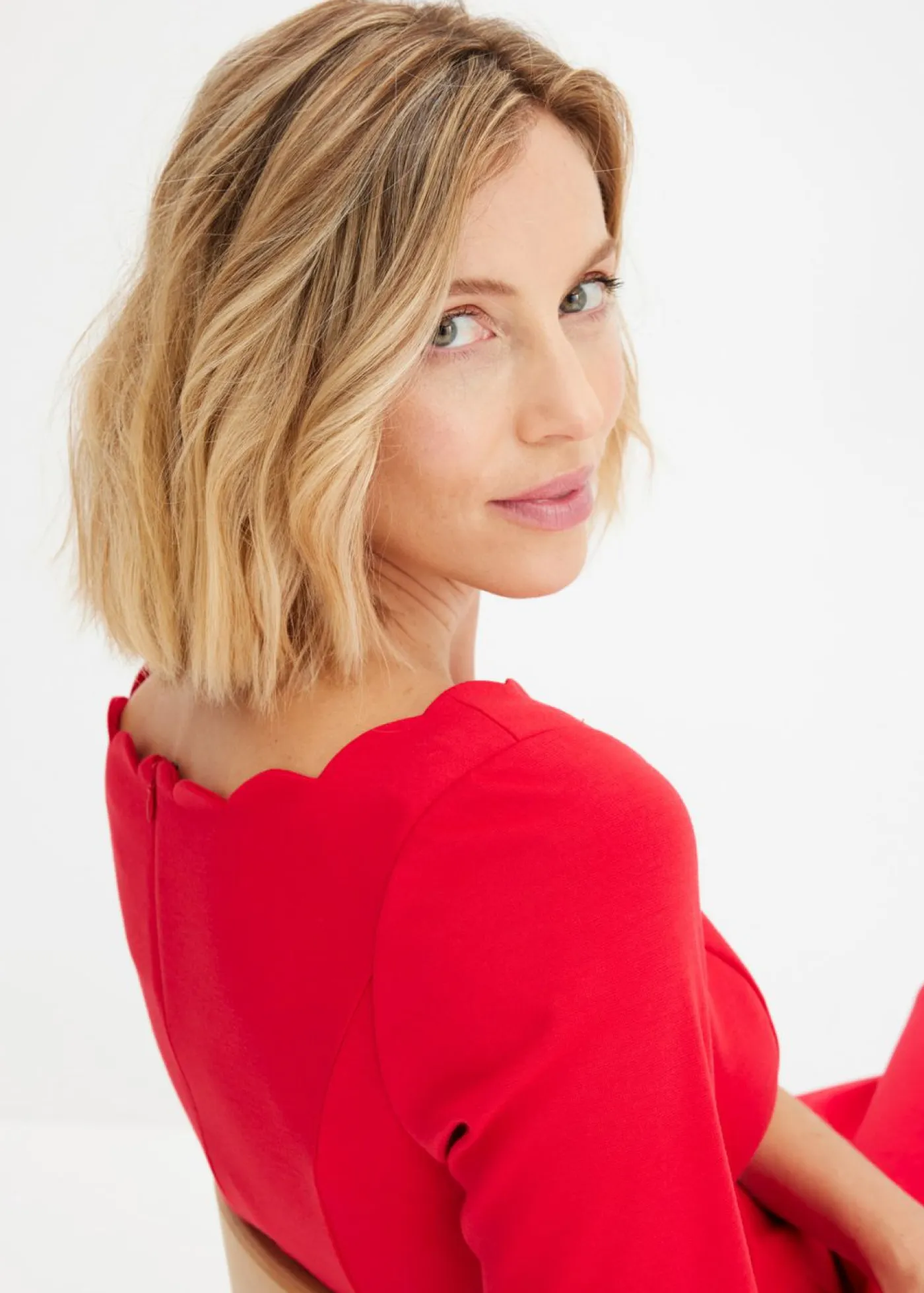 bonprix bonprix Vestidos>Vestido de tubo en Punto di Roma Rojo