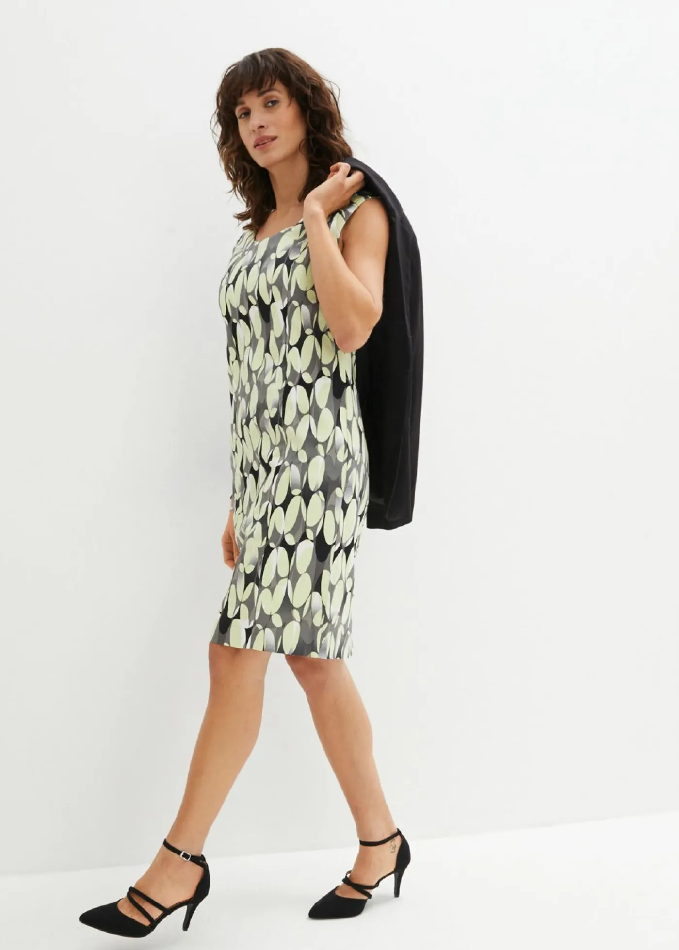 bonprix bonprix Vestidos>Vestido de tubo estampado Verde lima claro estampado