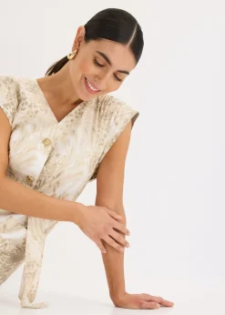 Mujer bonprix bonprix Vestido de viscosa con cordón (2 piezas)