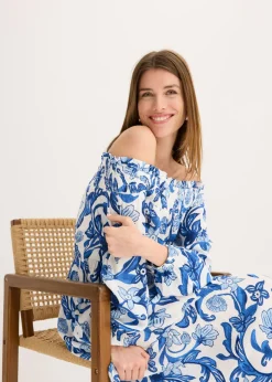 Mujer bonprix bonprix Vestido de viscosa estructurada con escote bañera