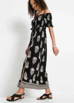 Mujer bonprix bonprix Vestido de viscosa fluida con escote bañera