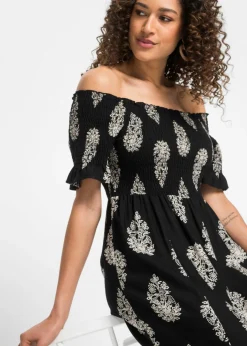 Mujer bonprix bonprix Vestido de viscosa fluida con escote bañera