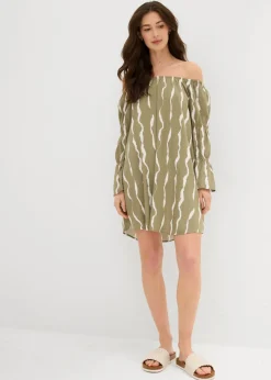 Mujer bonprix bonprix Vestido de viscosa fluida con escote bañera