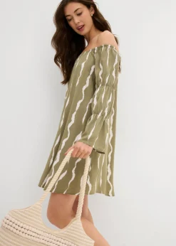 Mujer bonprix bonprix Vestido de viscosa fluida con escote bañera