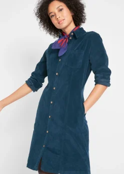 bonprix bonprix Vestidos>Vestido elástico de pana Azul marino