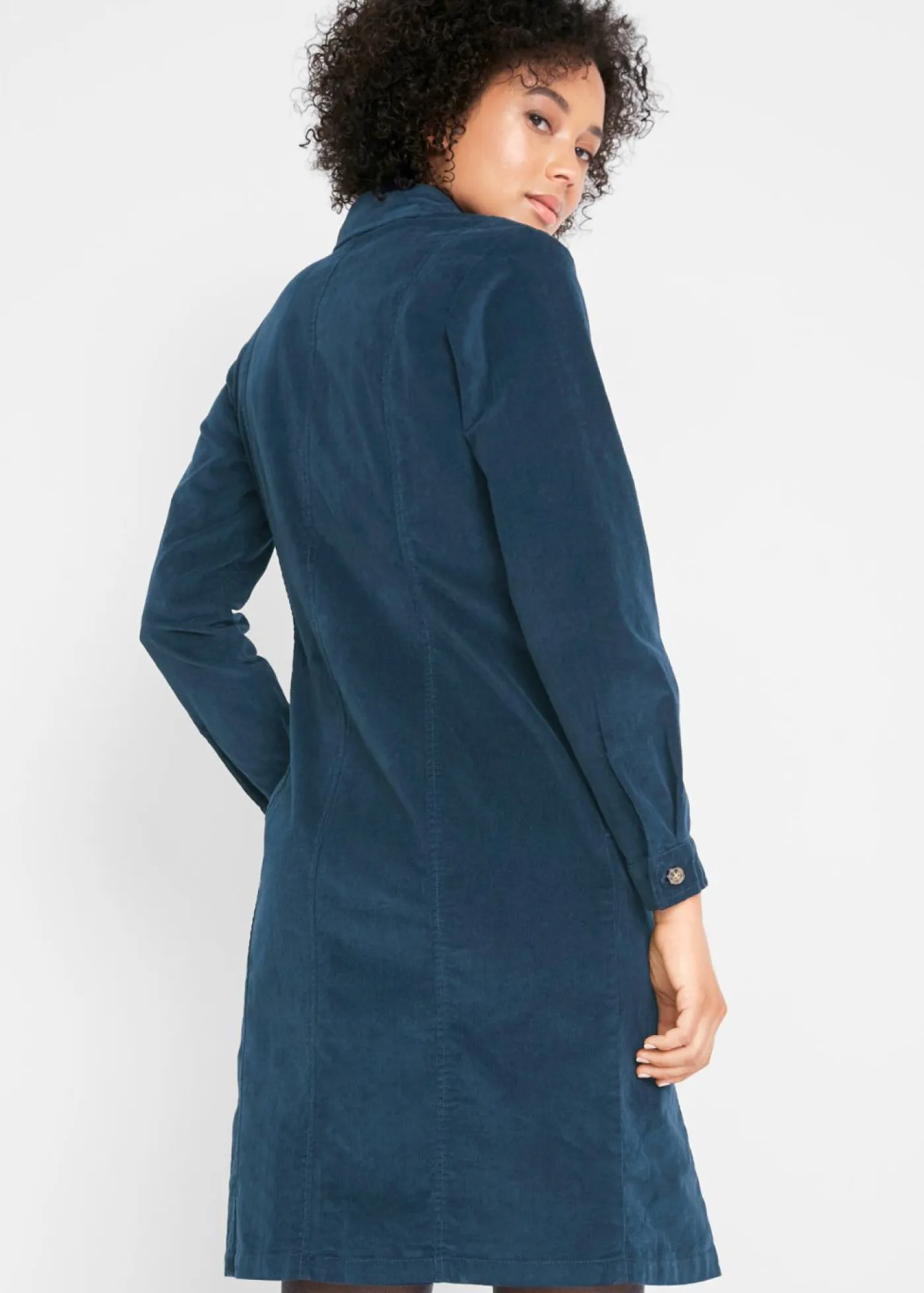 bonprix bonprix Vestidos>Vestido elástico de pana Azul marino