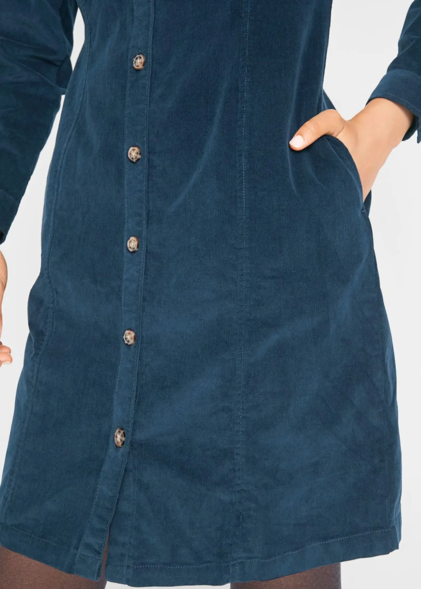 bonprix bonprix Vestidos>Vestido elástico de pana Azul marino