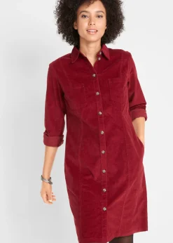 bonprix bonprix Vestidos>Vestido elástico de pana rojo castaño