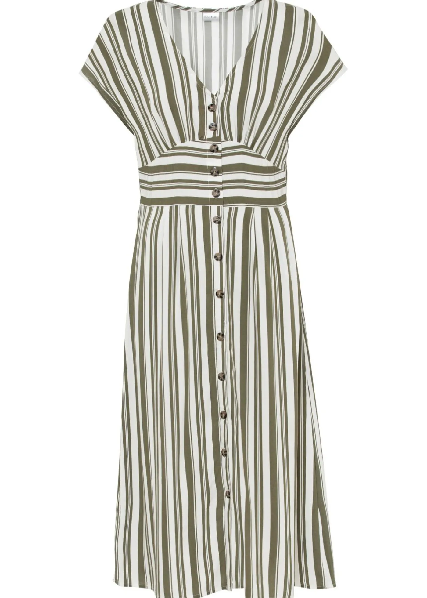 bonprix bonprix Vestidos>Vestido estampado Oliva-blanco de rayas