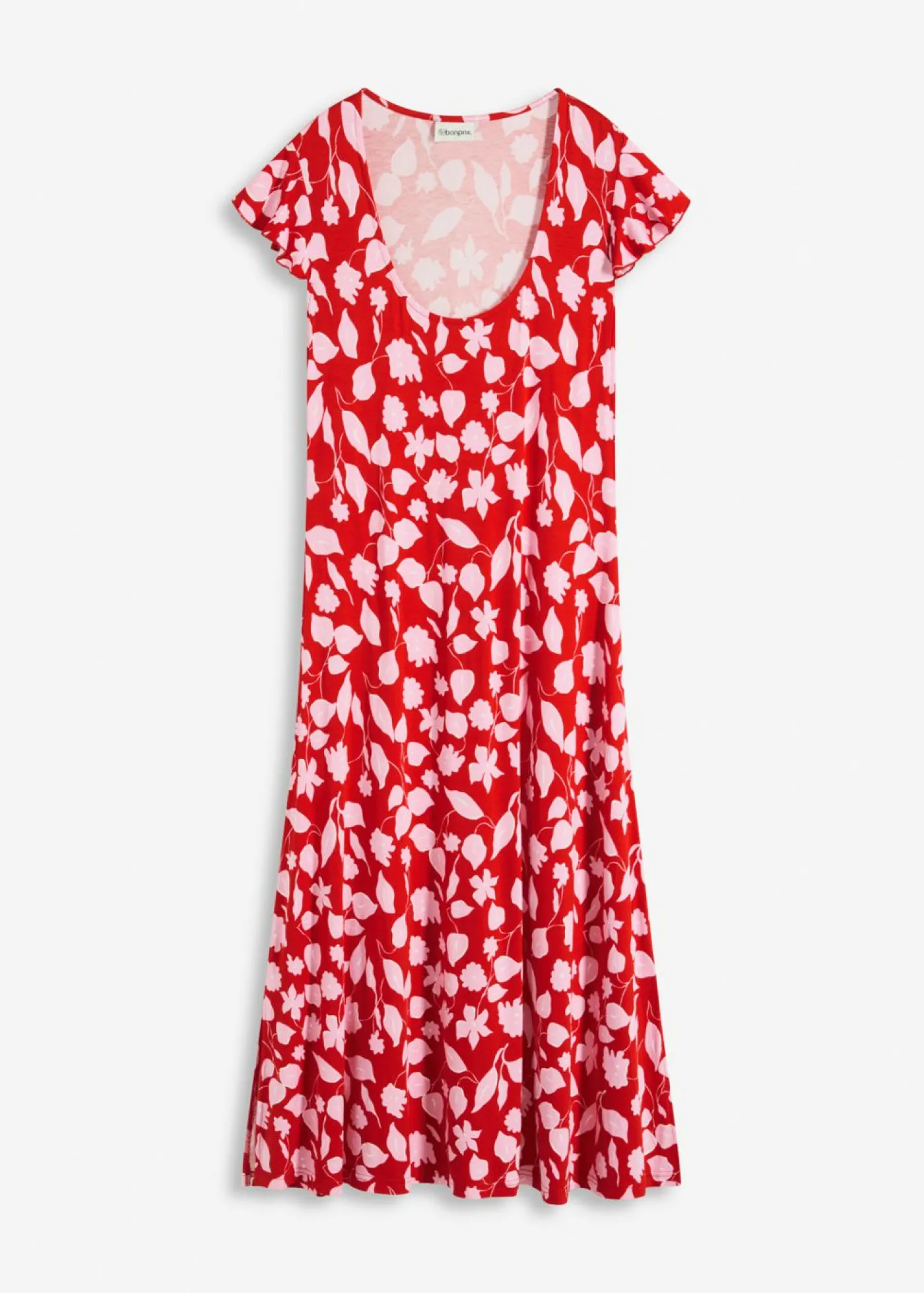 bonprix bonprix Vestidos|Novedades>Vestido estampado de punto de mezcla de viscosa suave Rojo de flores