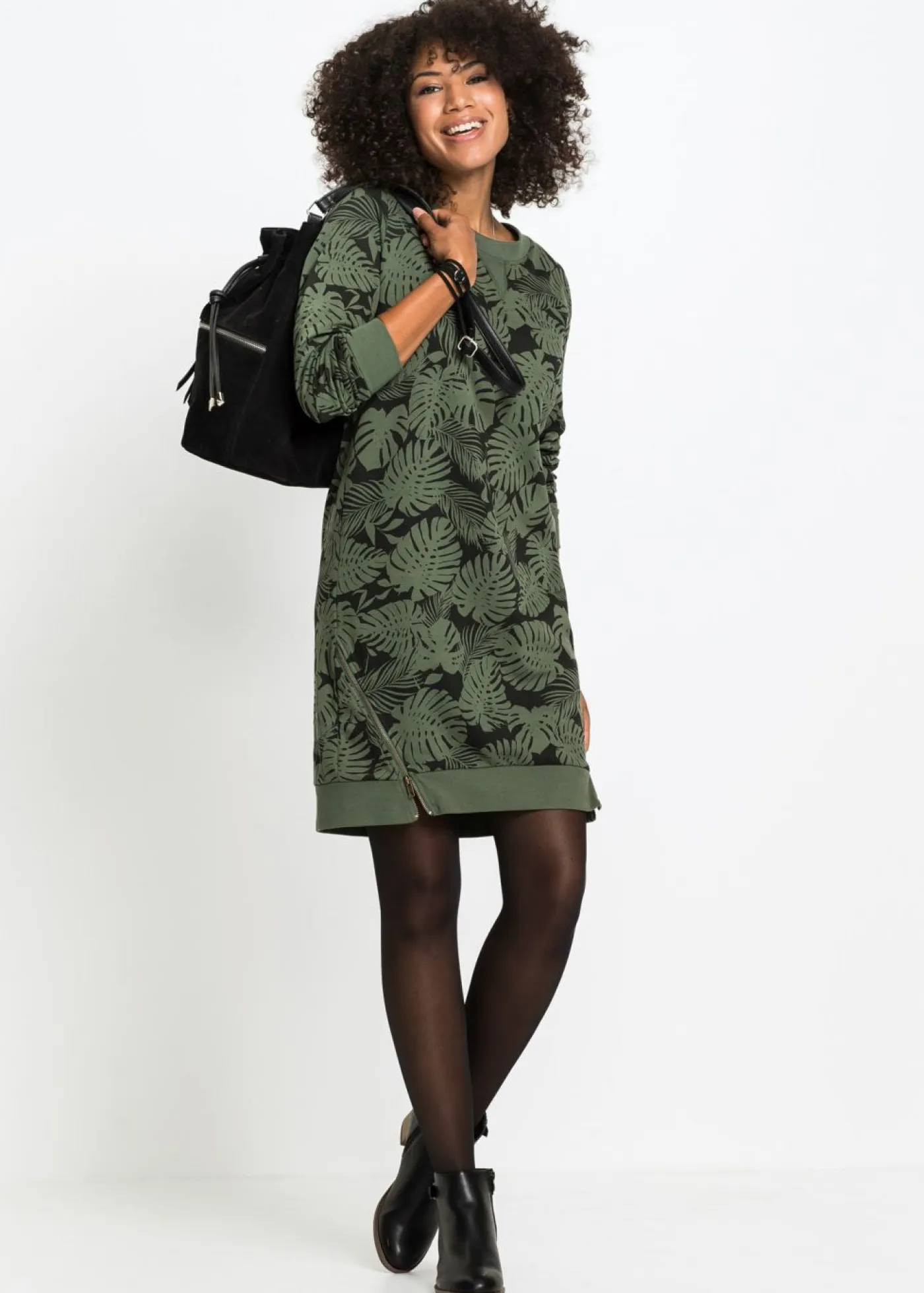 Mujer bonprix bonprix Vestido estampado tipo sudadera