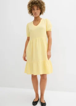 bonprix bonprix Vestidos|Novedades>Vestido holgado de muselina de algodón Caqui claro