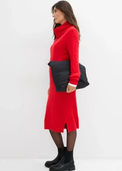 Mujer bonprix bonprix Vestido holgado de punto con cuello vuelto