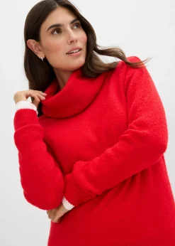 Mujer bonprix bonprix Vestido holgado de punto con cuello vuelto