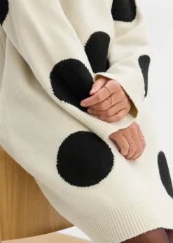 Mujer bonprix bonprix Vestido holgado de punto con lunares