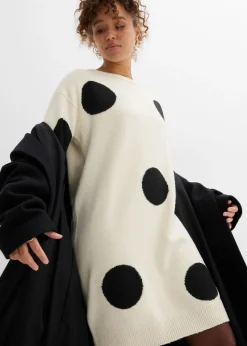 Mujer bonprix bonprix Vestido holgado de punto con lunares