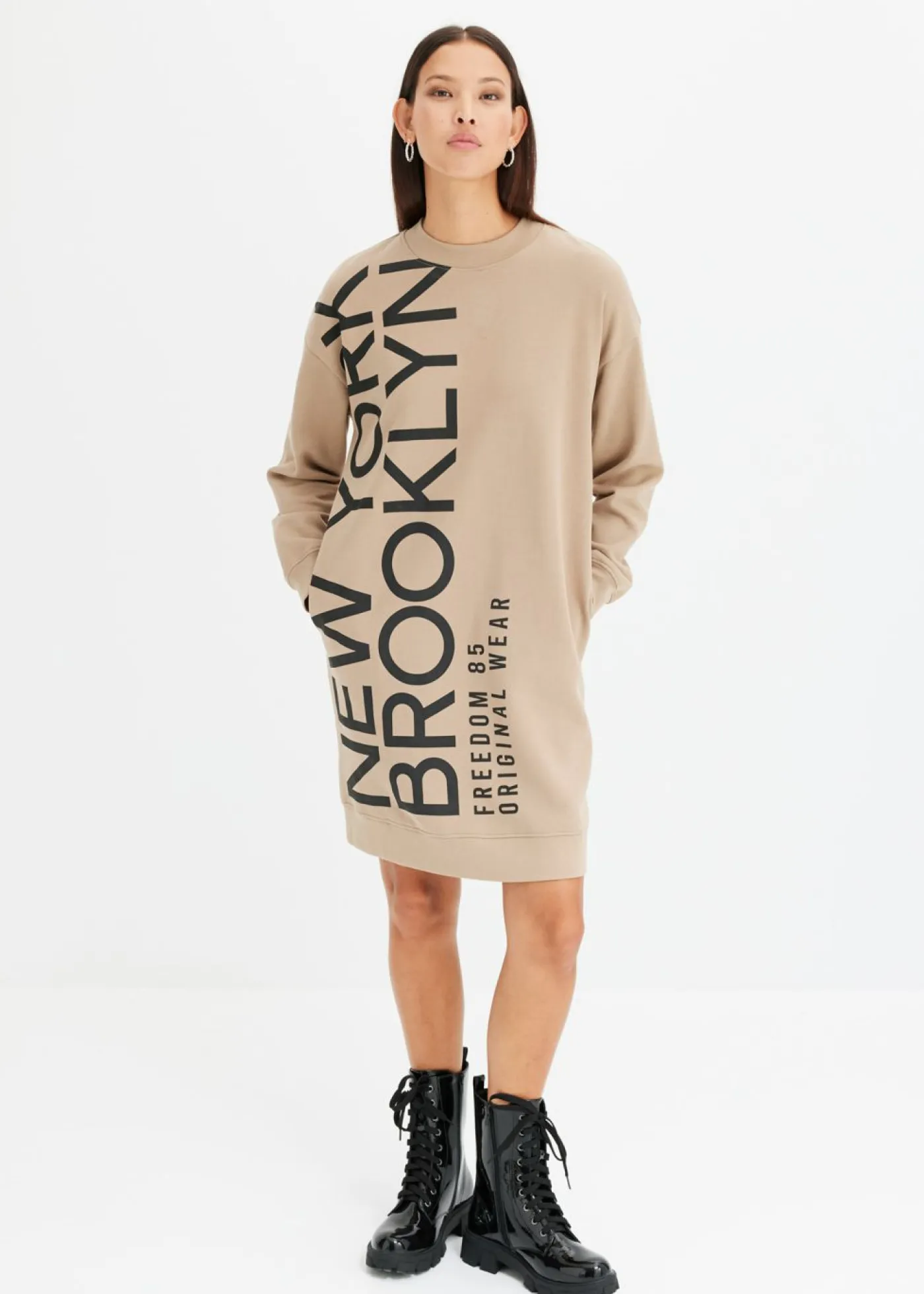 Mujer bonprix bonprix Vestido holgado tipo sudadera en suave mezcla de algodón
