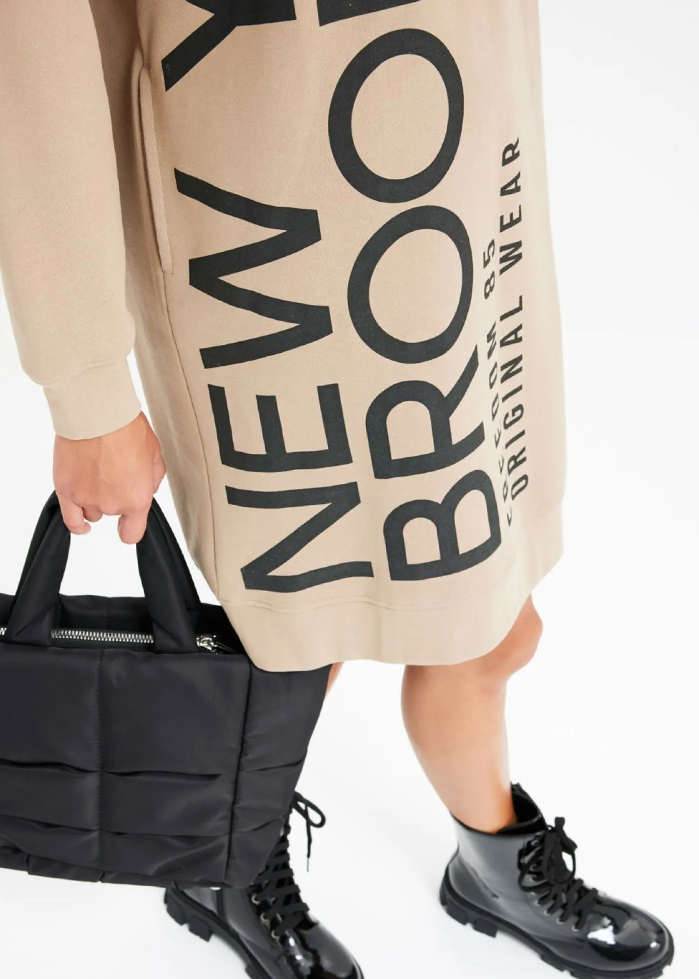 Mujer bonprix bonprix Vestido holgado tipo sudadera en suave mezcla de algodón