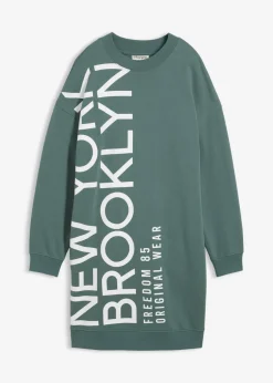 bonprix bonprix Ropa Cómoda|Vestidos>Vestido holgado tipo sudadera en suave mezcla de algodón Verde grisáceo