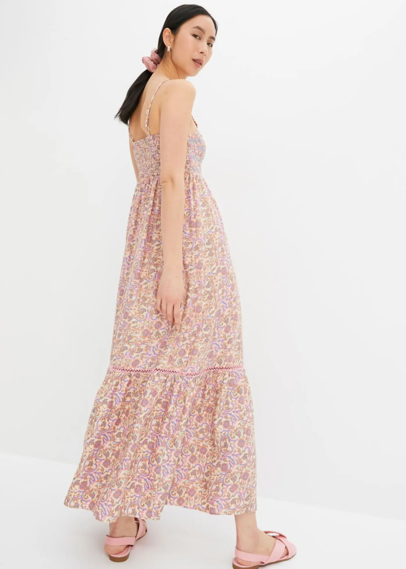 bonprix bonprix Vestidos>Vestido largo beige-rosa brillante-azul cielo-camel