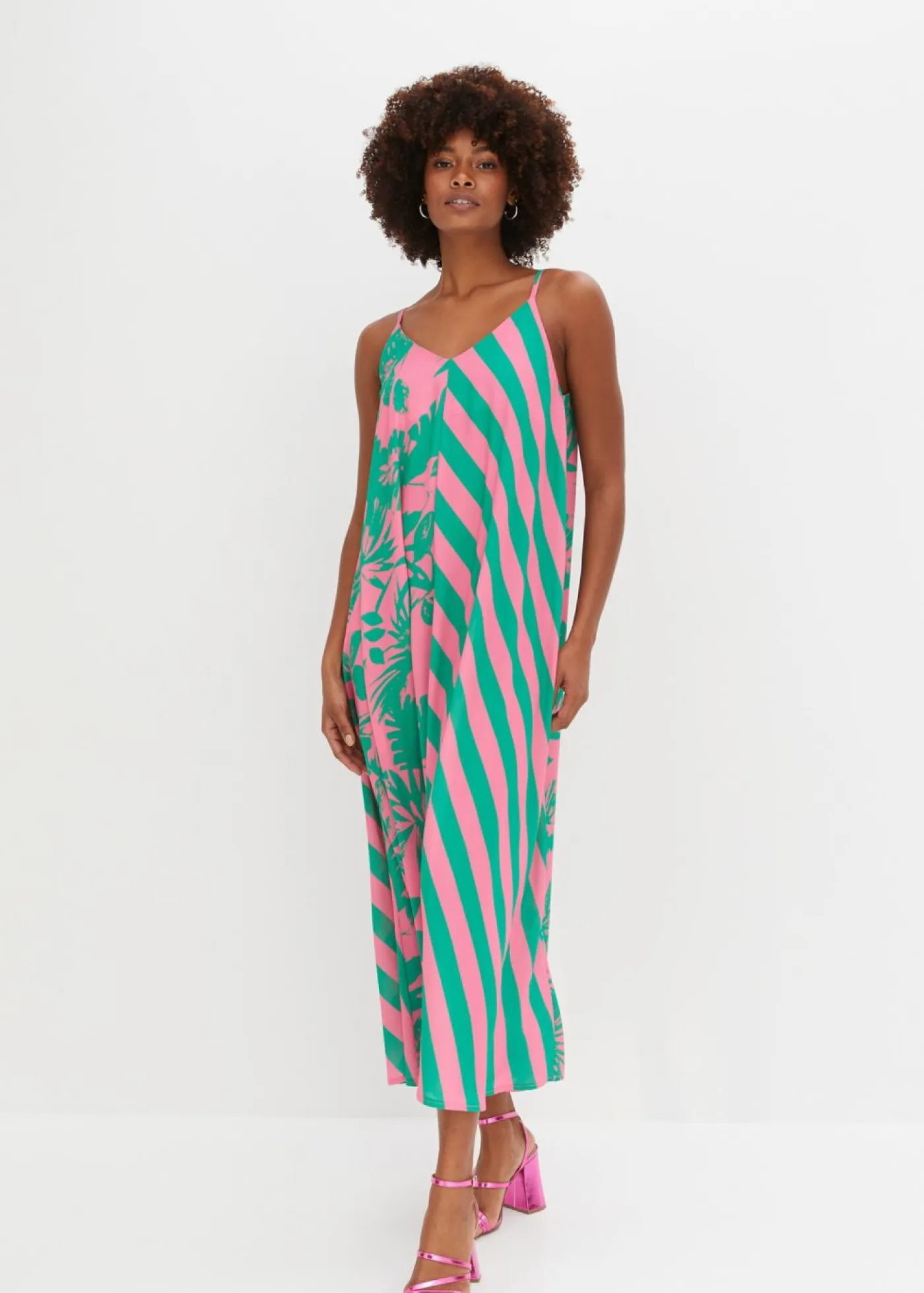 bonprix bonprix Vestidos>Vestido largo rosa caliente/verde