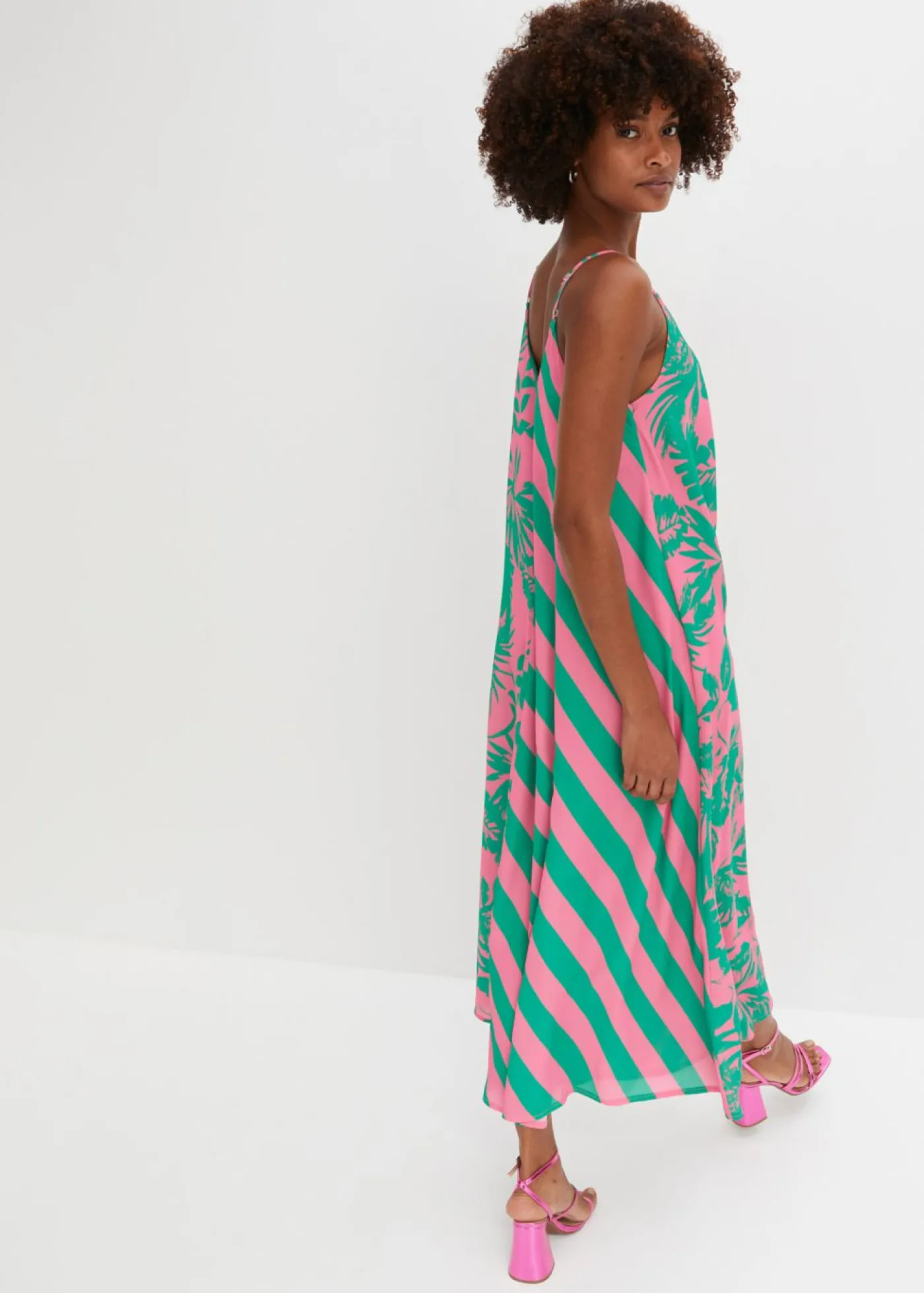 bonprix bonprix Vestidos>Vestido largo rosa caliente/verde