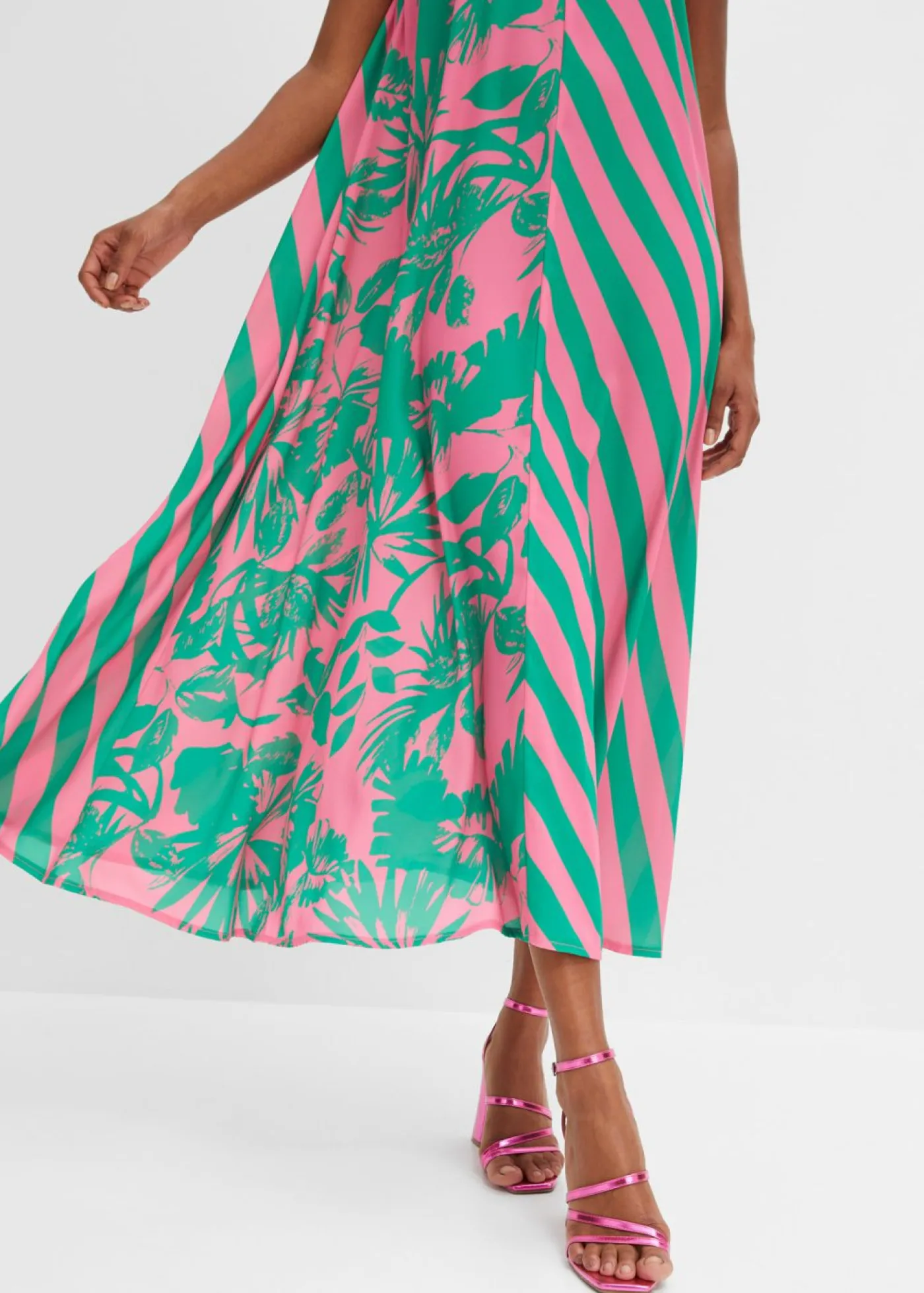 bonprix bonprix Vestidos>Vestido largo rosa caliente/verde