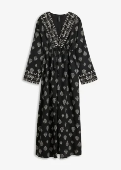 bonprix bonprix Vestidos>Vestido largo Negro-gris guijarro