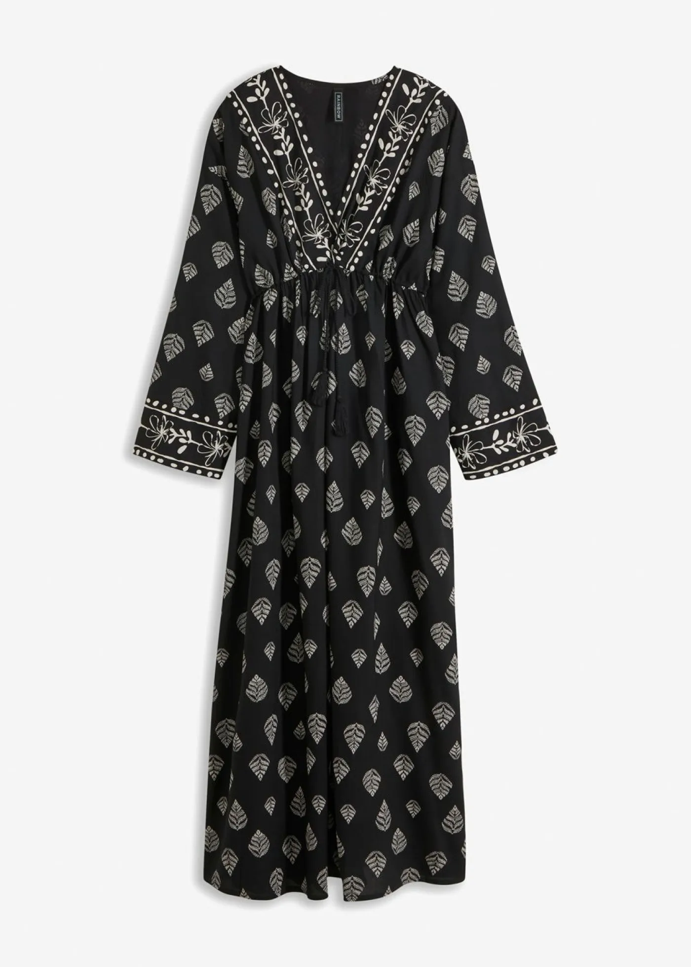 bonprix bonprix Vestidos>Vestido largo Negro-gris guijarro