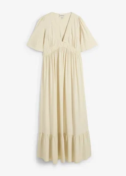 bonprix bonprix Vestidos>Vestido largo a capas de viscosa fluida Crudo