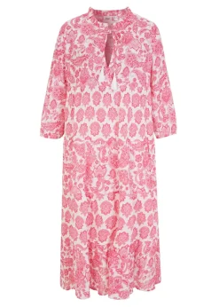 Mujer bonprix bonprix Vestido largo arrugado de algodón con bolsillos