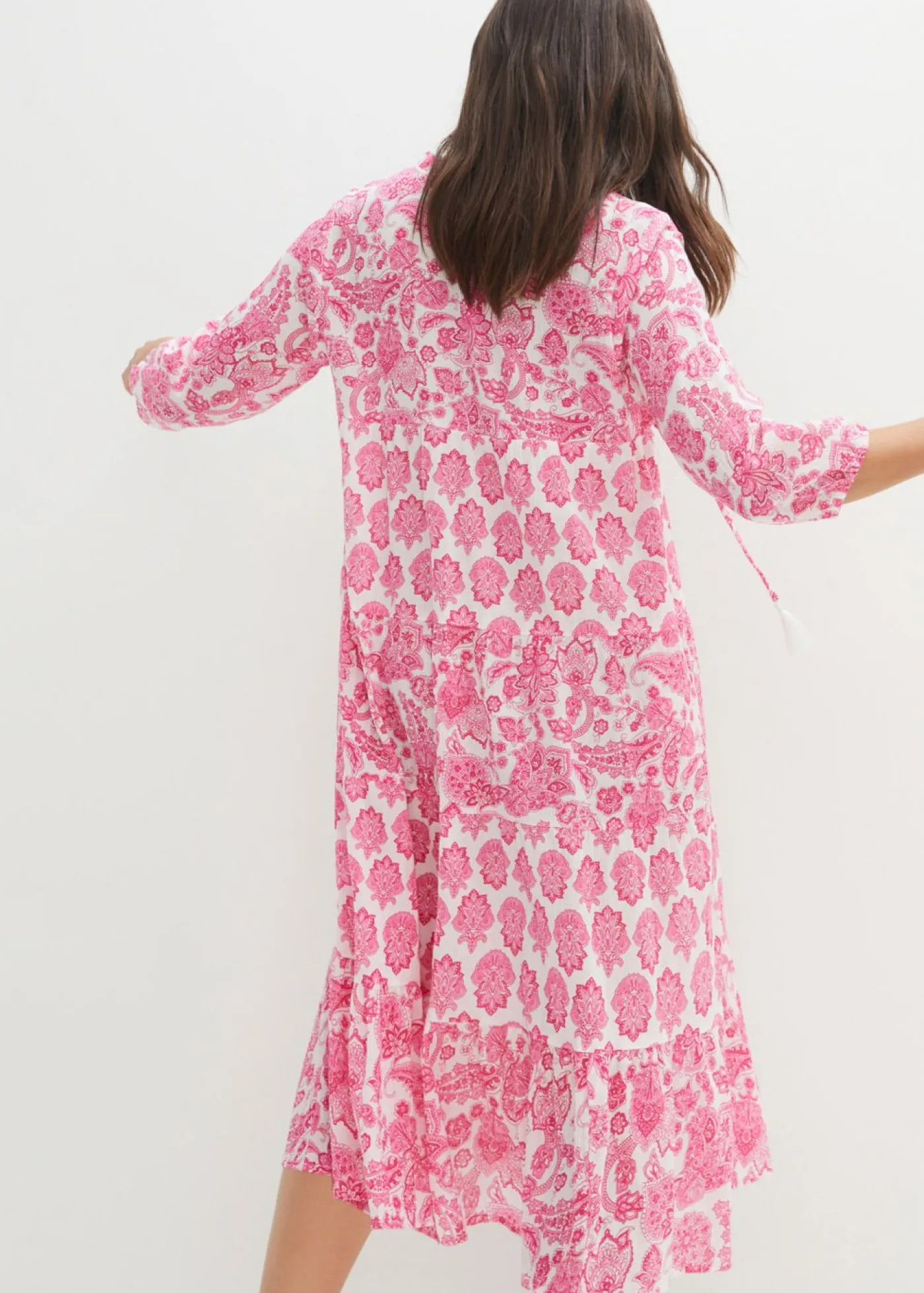 Mujer bonprix bonprix Vestido largo arrugado de algodón con bolsillos