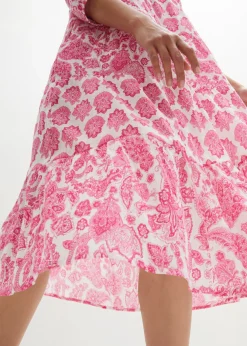 Mujer bonprix bonprix Vestido largo arrugado de algodón con bolsillos