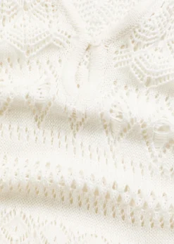 bonprix bonprix Vestidos>Vestido largo con aspecto de ganchillo Blanco lana