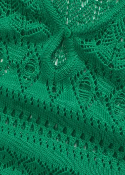 bonprix bonprix Vestidos>Vestido largo con aspecto de ganchillo verde gema