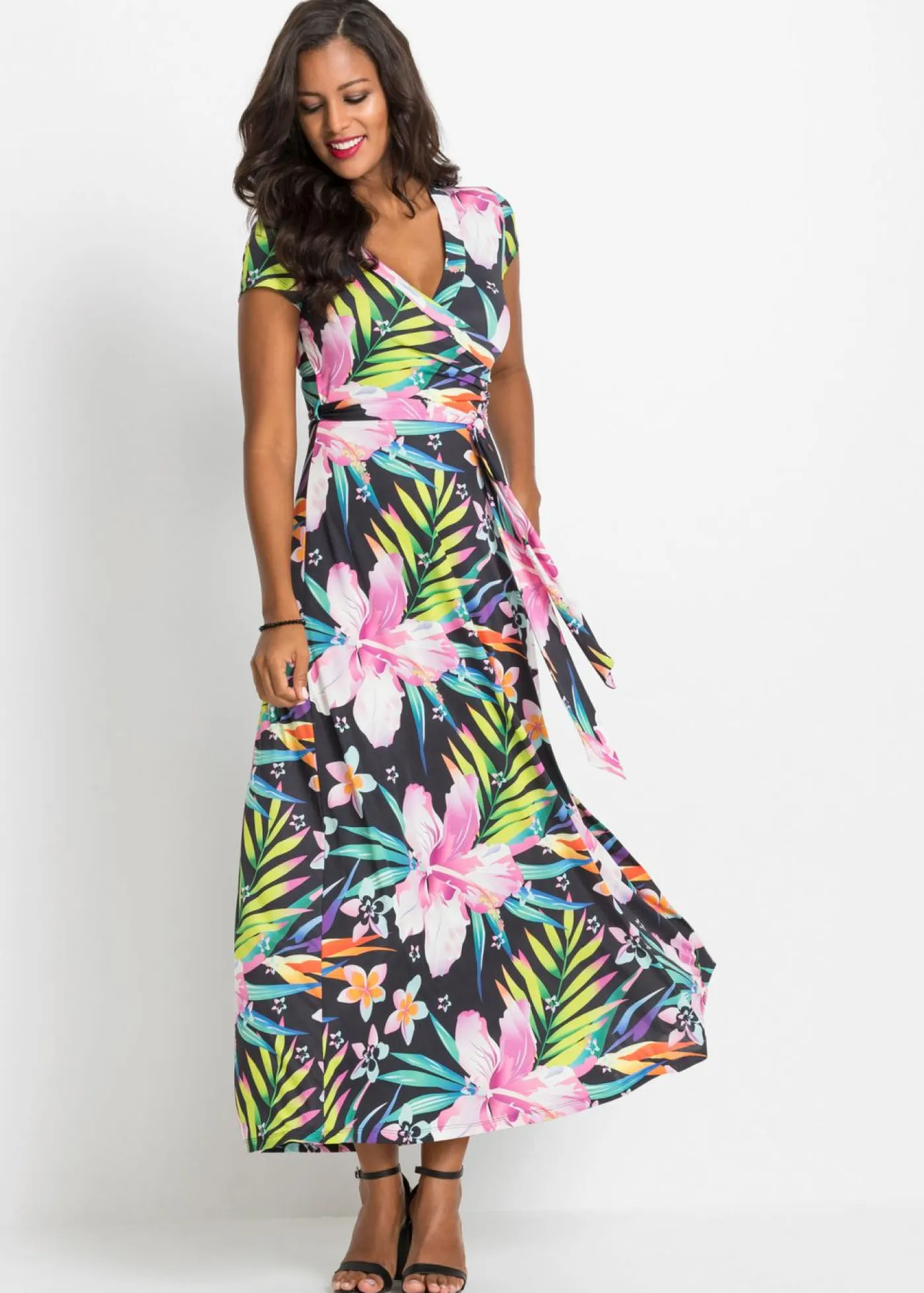 Mujer bonprix bonprix Vestido largo con diseño cruzado