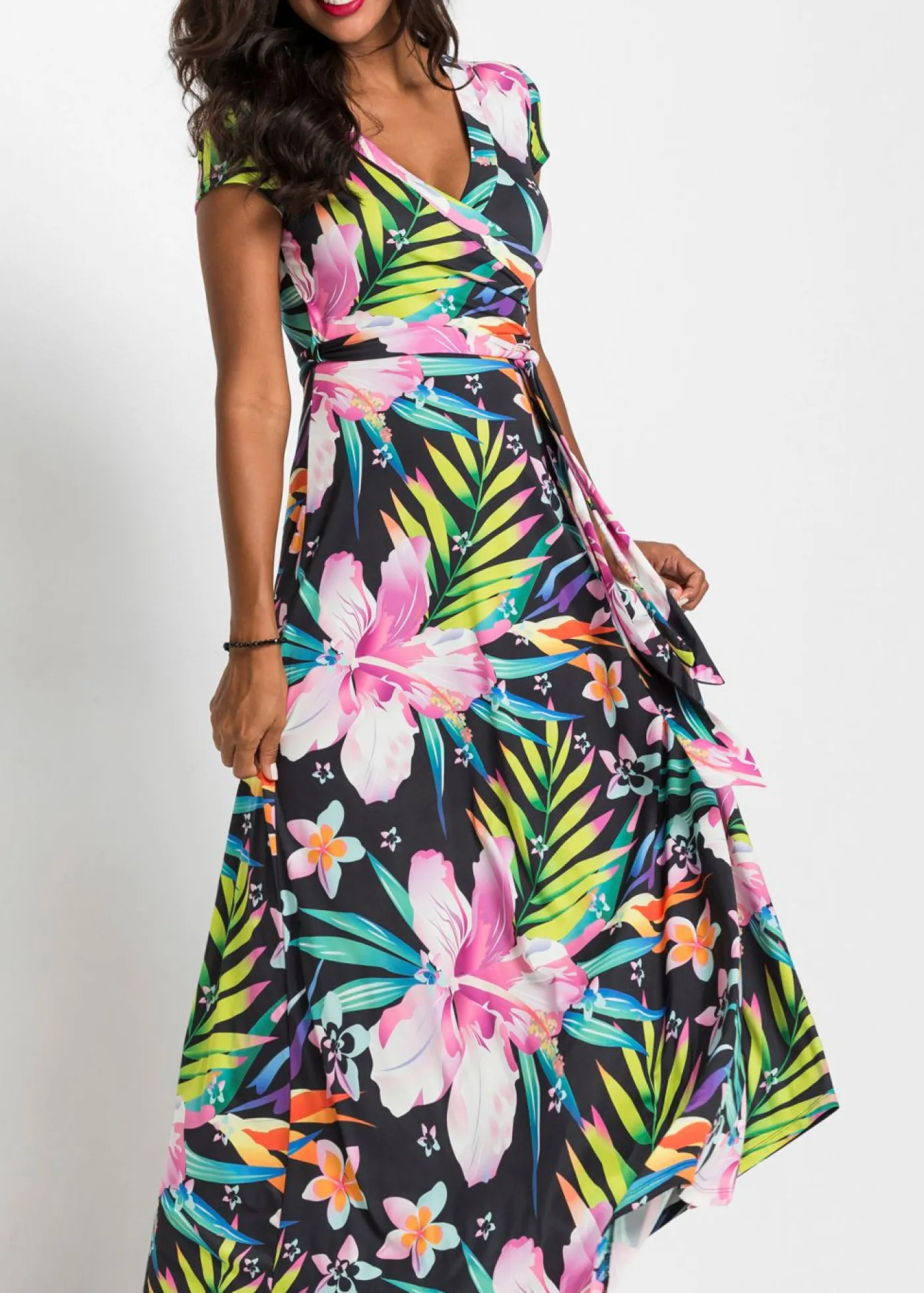 Mujer bonprix bonprix Vestido largo con diseño cruzado