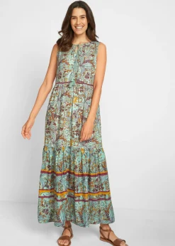 Mujer bonprix bonprix Vestido largo con estampado de cenefas
