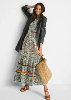 Mujer bonprix bonprix Vestido largo con estampado de cenefas